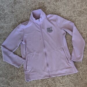 Nike dri-fit lavender zip up jacket with logo.